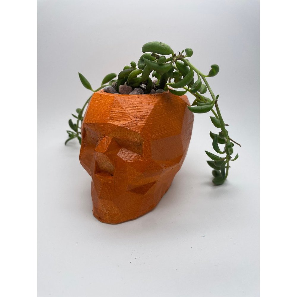 Skull Planter, Skull Planter Pot, Geometric Skull Planter, Handmade Planter